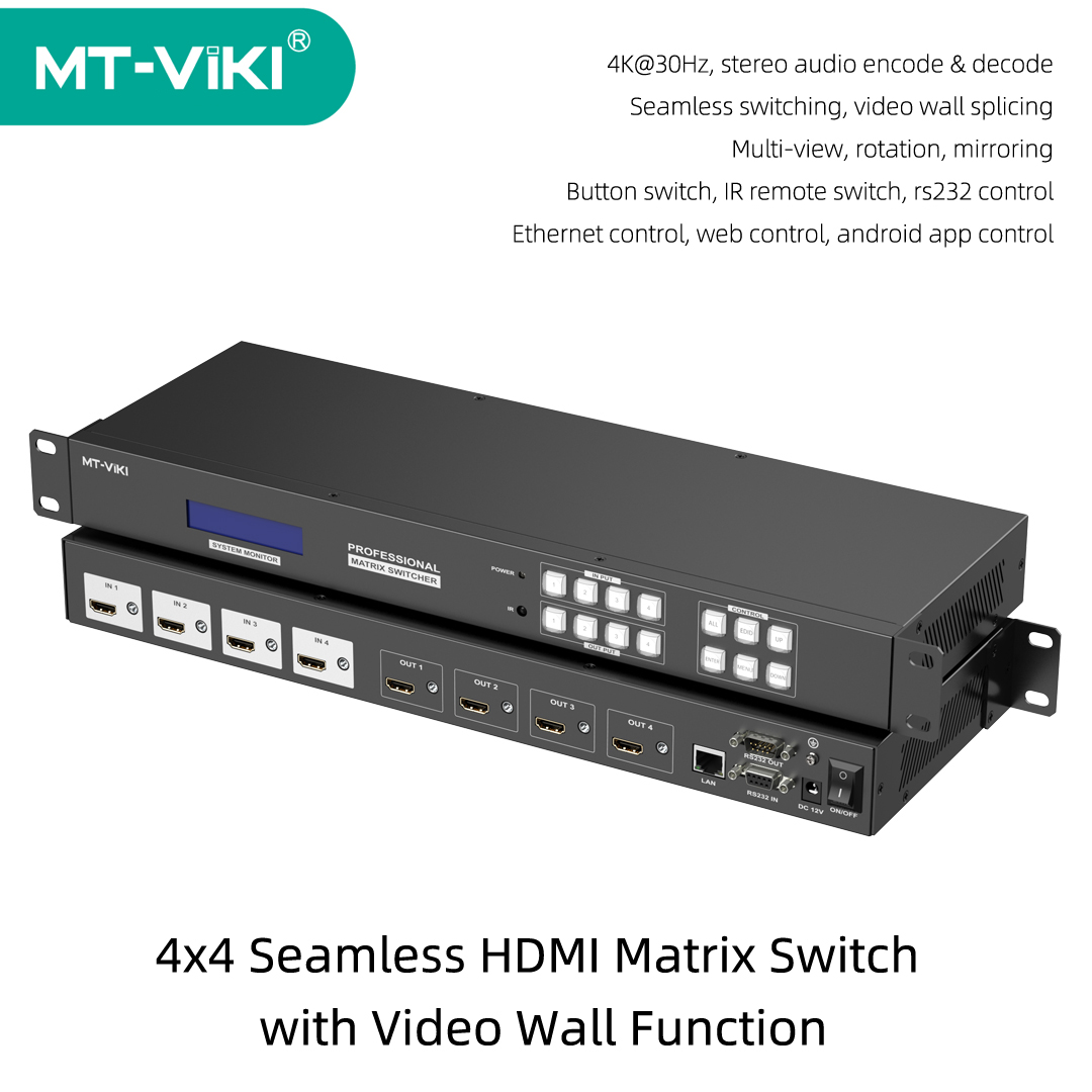 Hdmi Matrix Switch - MT-VIKI 4x4 Sorunsuz HDMI Matris Anahtarı,