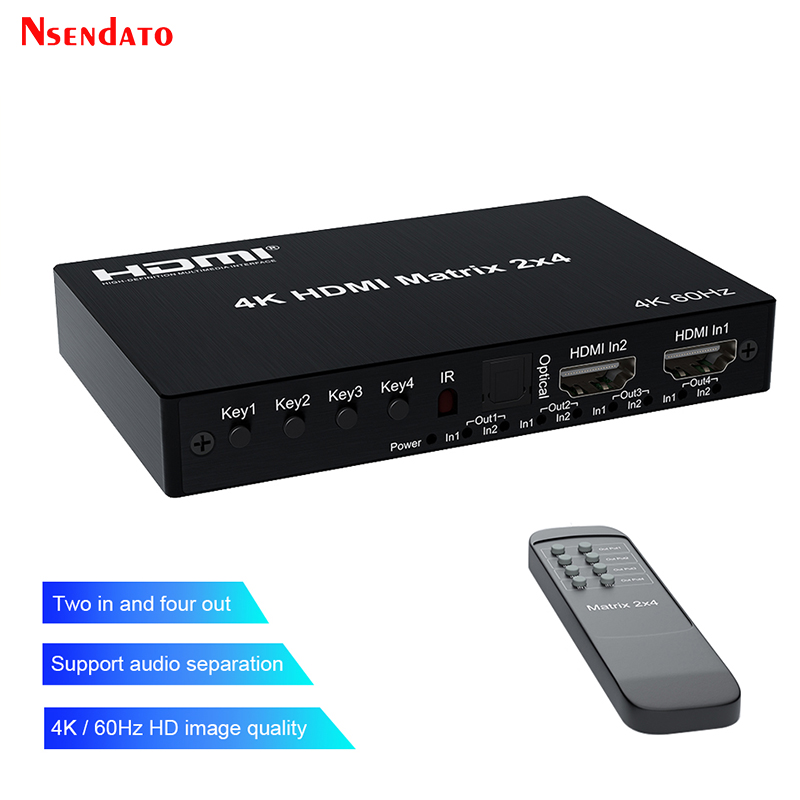 Hdmi Matrix Switch - 4K 60Hz HDMI Matris 2x4 Dolby