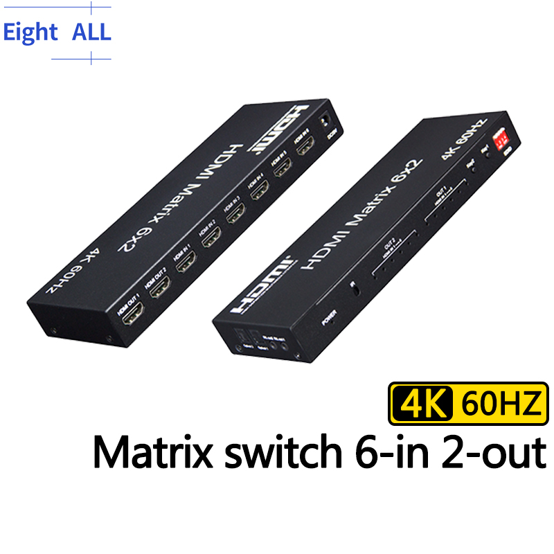 Hdmi Matrix Switch - Matris anahtarı HDMI 6x2 4K 60Hz