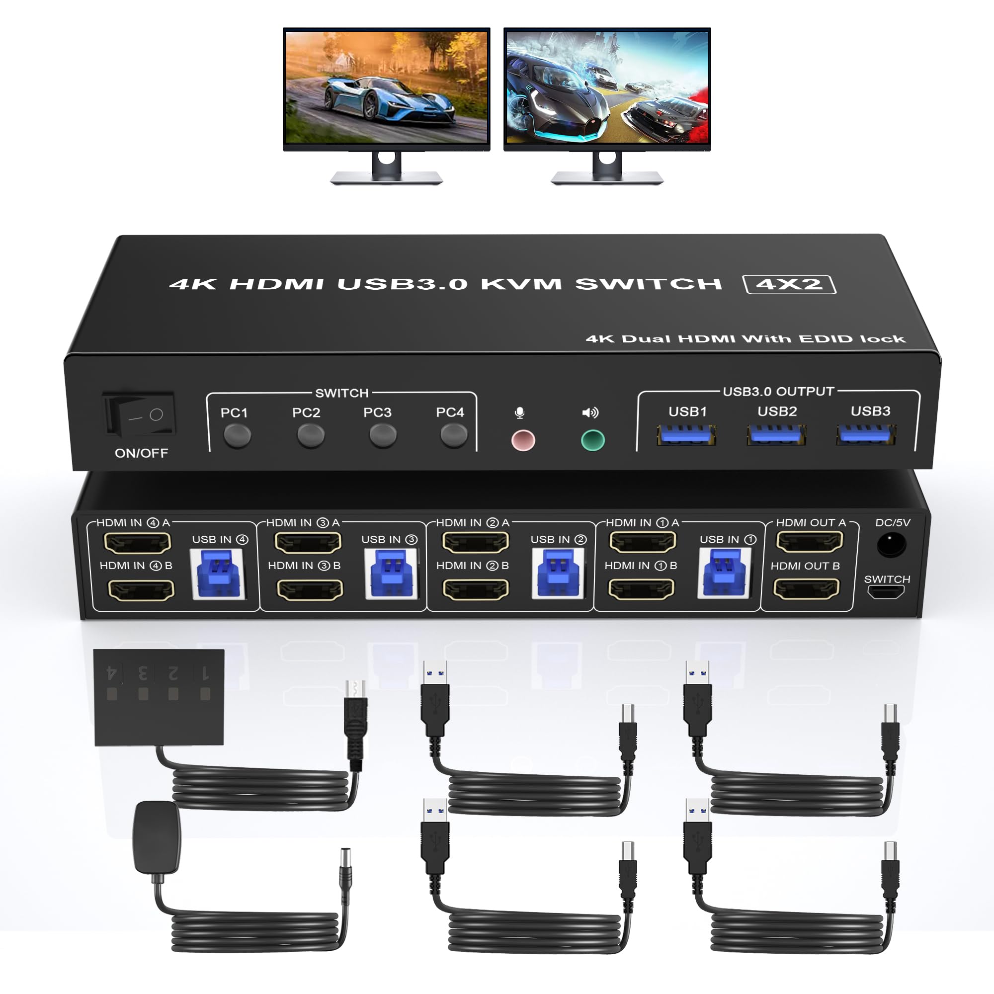 Hdmi Matrix Switch - 4K USB 3.0 KVM Anahtarı HDMI