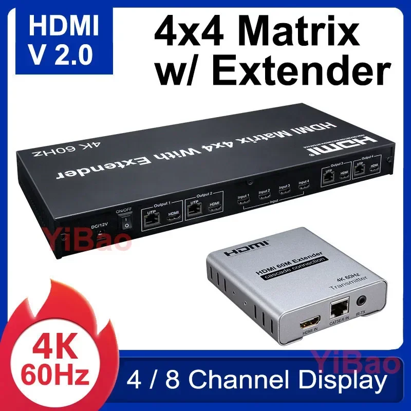 4K 60Hz 4X4 Matris HDMI2.0 4x4 - Hdmi Matrix Switch incelemesi ve fiyatı