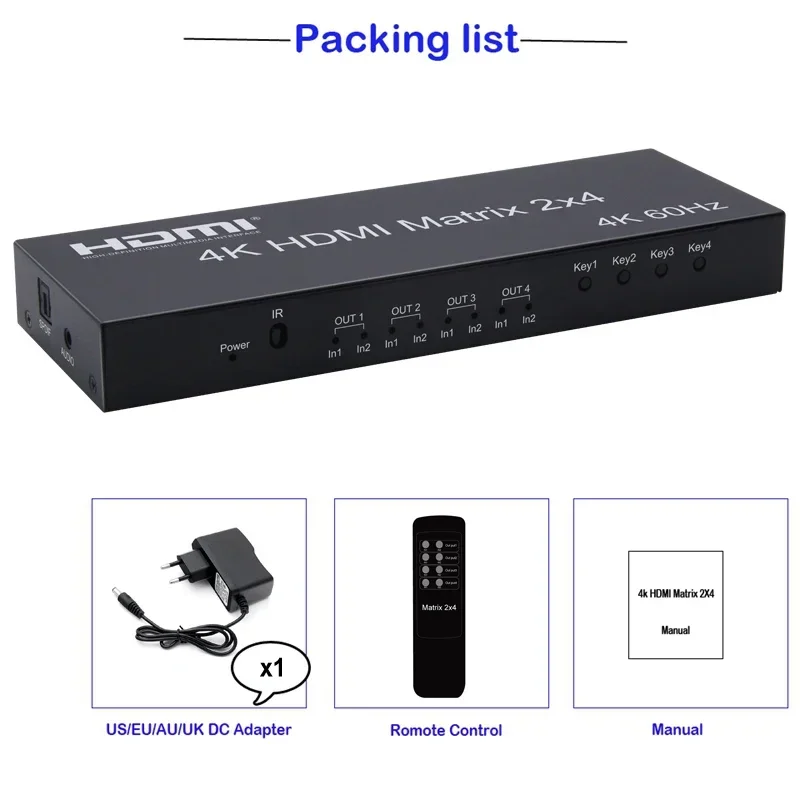 4K 60Hz 2x4 HDMI Matris 2 Giri - Hdmi Matrix Switch incelemesi ve fiyatı