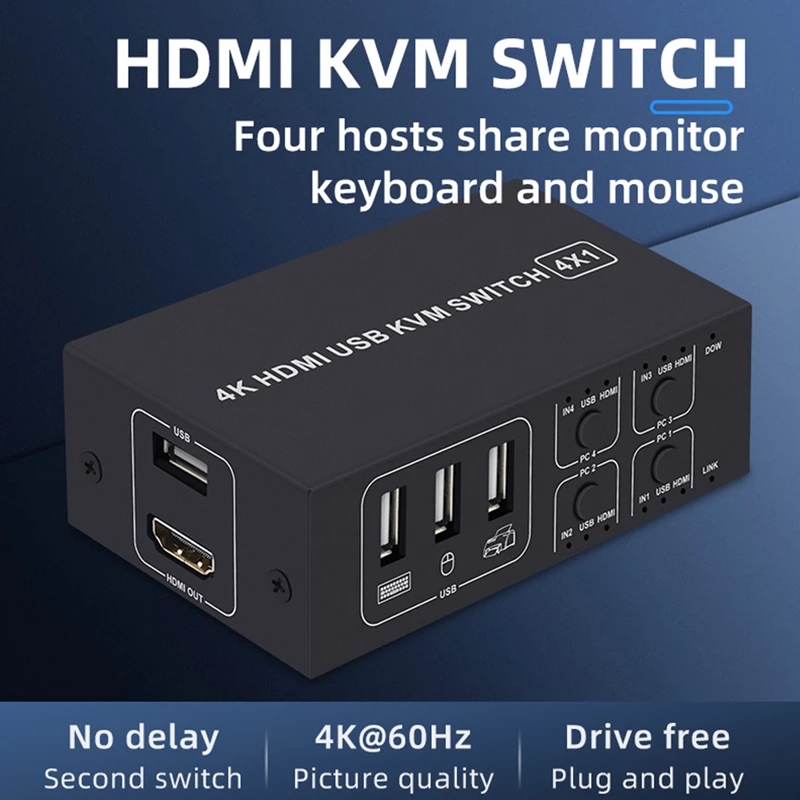 4K HDMI KVM Switch 4 1 out 4K  - Hdmi Matrix Switch incelemesi ve fiyatı