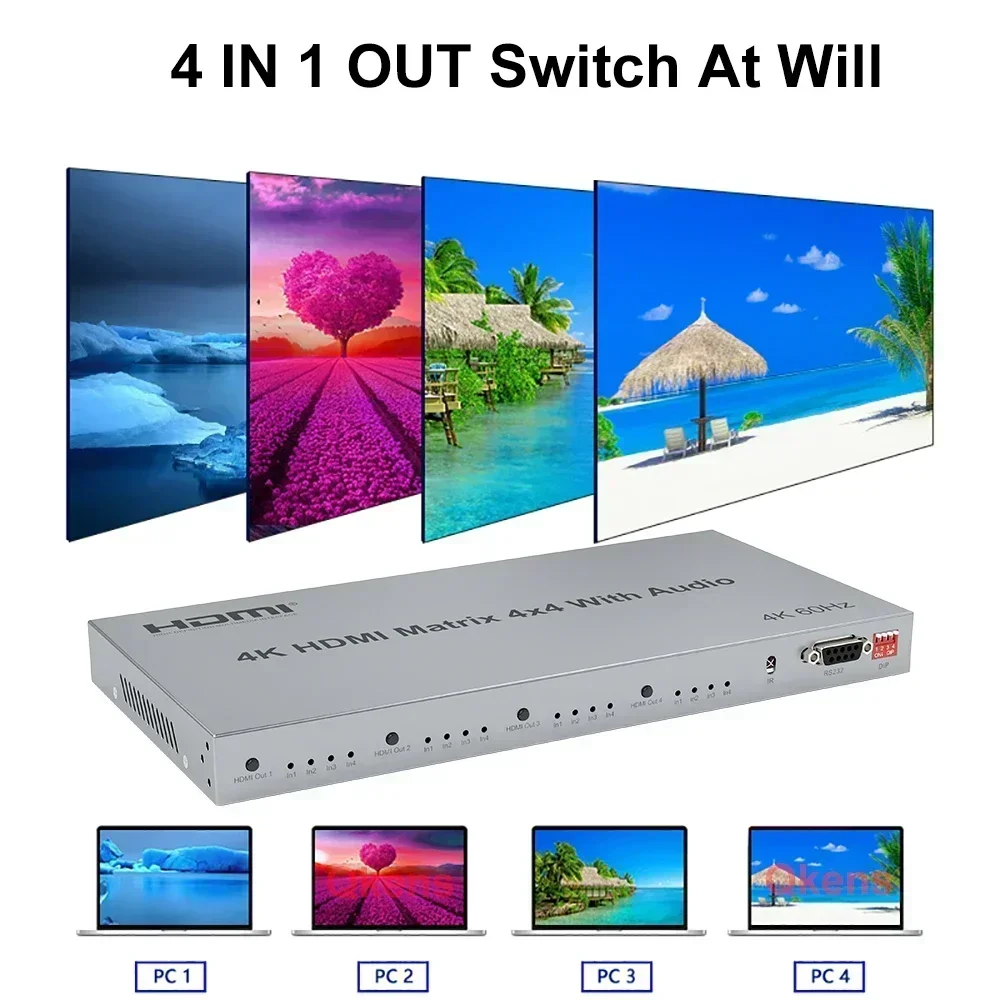 4K 60Hz 4x4 HDMI Matrisi, R/L  - Hdmi Matrix Switch incelemesi ve fiyatı