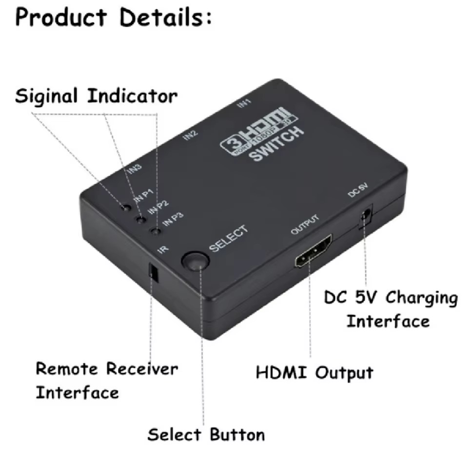 3x1 HDMI Anahtarlayıcı KVM Ana - Hdmi Matrix Switch incelemesi ve fiyatı